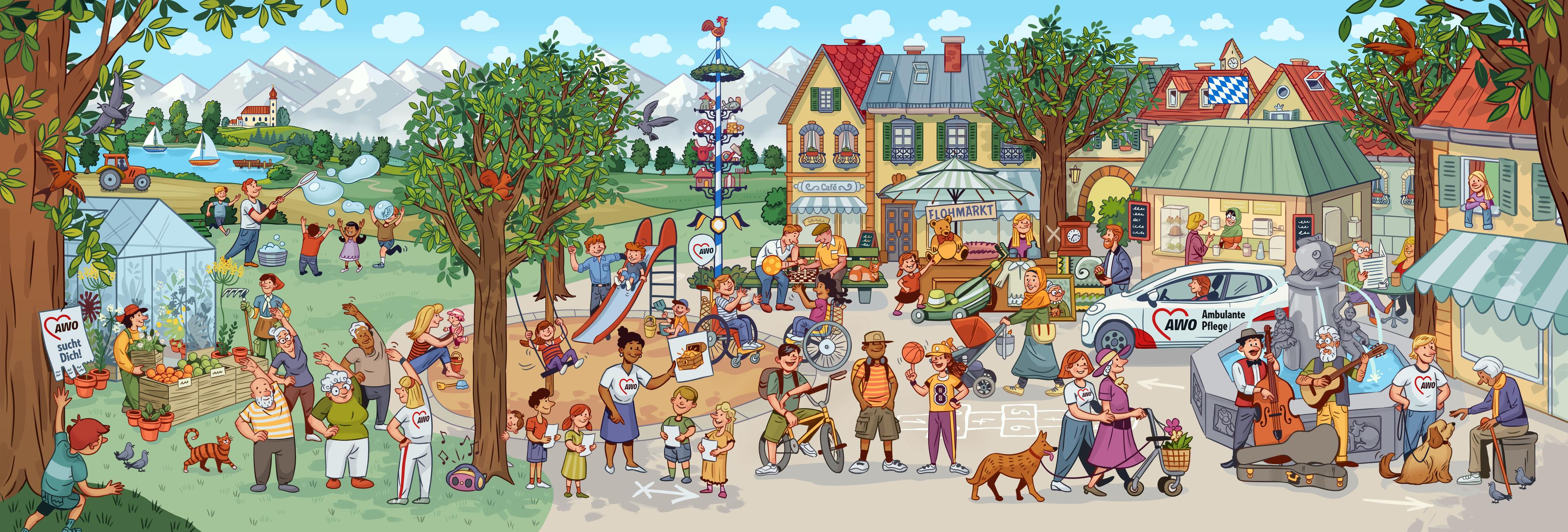 Der AWO-Bezirksverband Oberbayern e.V. gehört zu den größten Bezirksverbänden bundesweit. Wir sind Träger von über 150 Einrichtungen mit Angeboten für Kinder, Jugendliche, Familien, Senior*innen und Menschen mit psychischen Erkrankungen.<br /><br />Wir stellen etwa 4.500 Kinderbetreuungsplätze, rund 600 Plätze in der Sozialpsychiatrie sowie circa 1.900 Wohn- und Pflegeplätze für Senior*innen zur Verfügung. Über 3.800 Mitarbeiter*innen und rund 200 Auszubildende kümmern sich um die Bedürfnisse und Anliegen der Betreuten.<br /><br />Wir haben heute knapp 11.000 Mitglieder oberbayernweit, die in 20 Kreisverbänden organisiert sind. Etwa ein Drittel von ihnen engagiert sich ehrenamtlich. Wir sind stets neugierig auf die Zukunft und dafür gut gerüstet: Heute wie bei unserer Gründung 1919 leisten wir soziale Arbeit mit Herz und Verstand.